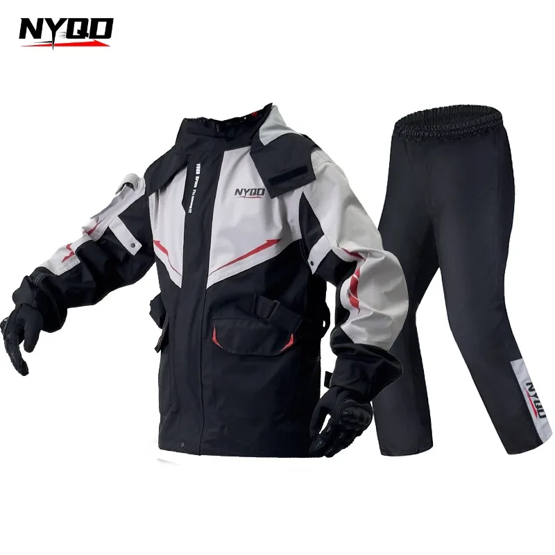 Cycling Rain Jacket Commute - Set impermeabile per moto, pantaloni antipioggia,
