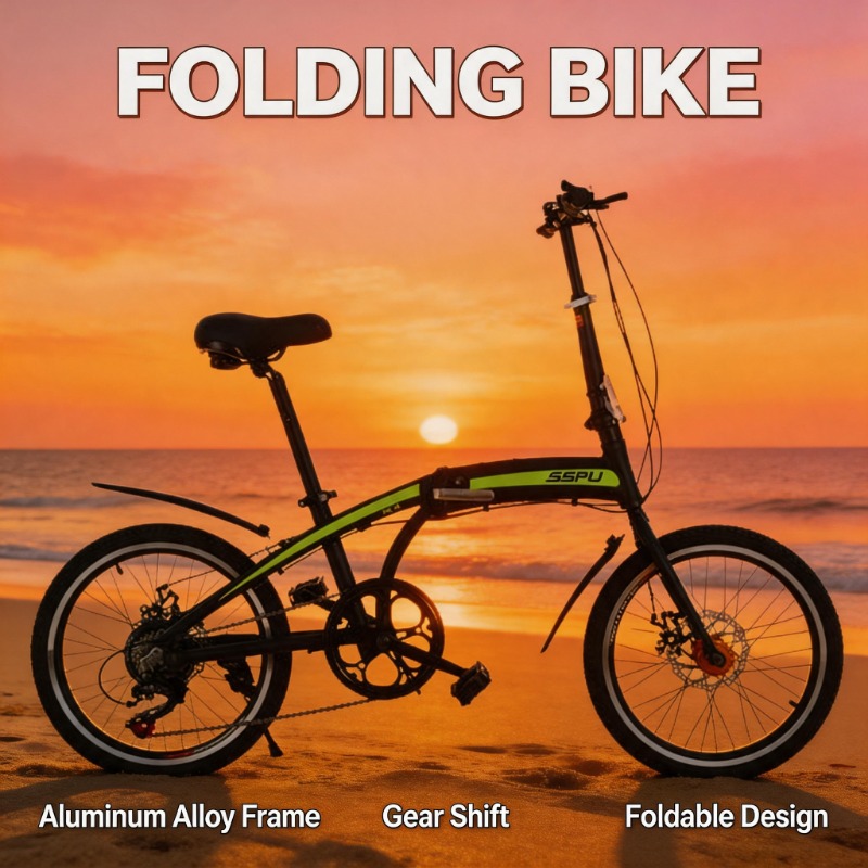 Commuting With Bike - Bicicletta Pieghevole in Lega di Alluminio