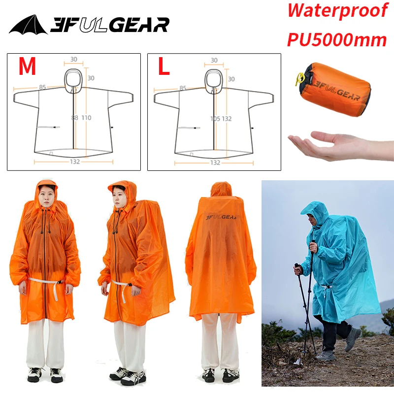 Cycling Rain Jacket Commute - 3F UL GEAR Impermeabile con cerniera