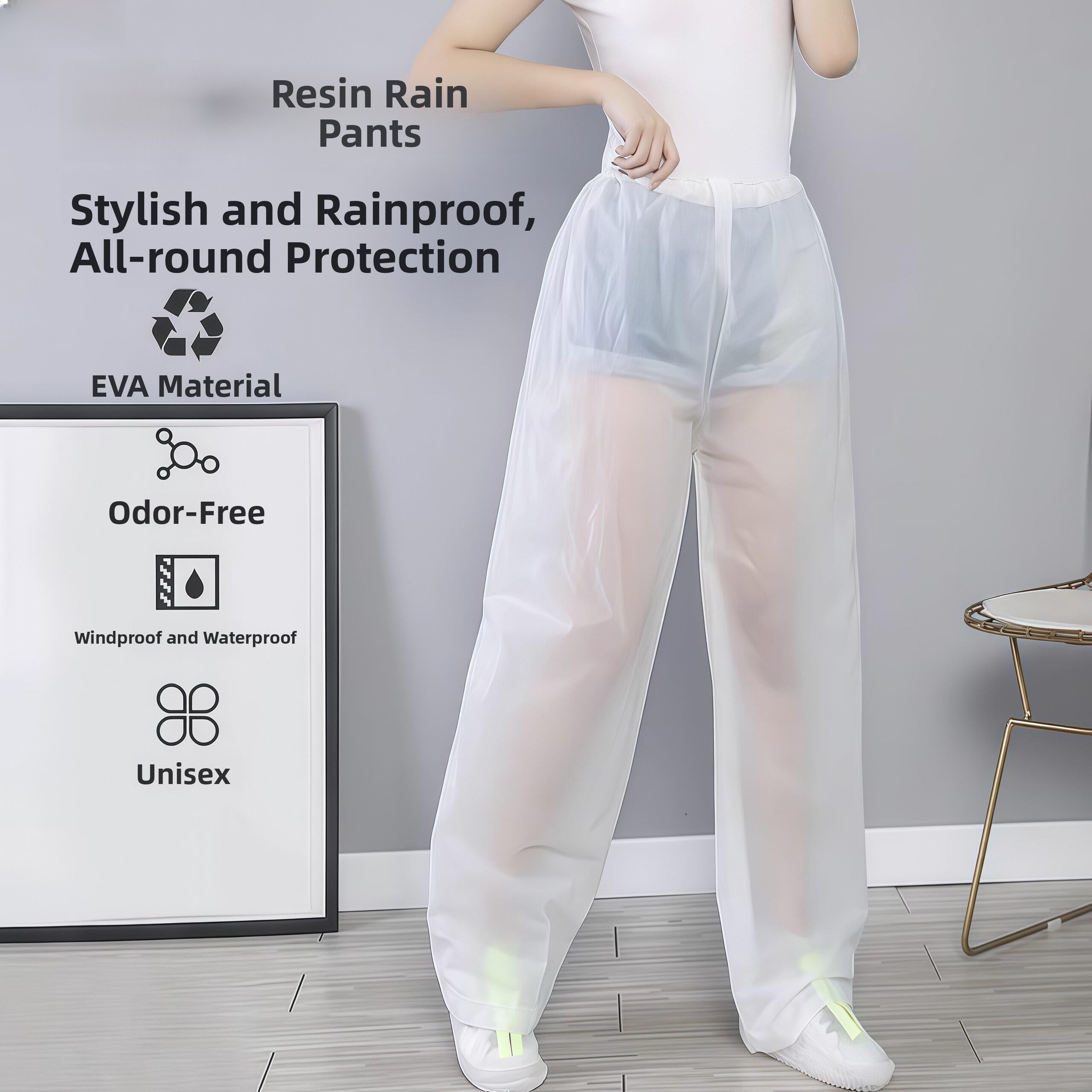 Cycling Commute Pants - Pantaloni Antipioggia Impermeabili in Plastica Rinforzata,