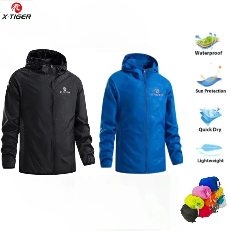 Cycling Rain Jacket Commute - X-TIGER Pelle Giacca da trekking Uomo