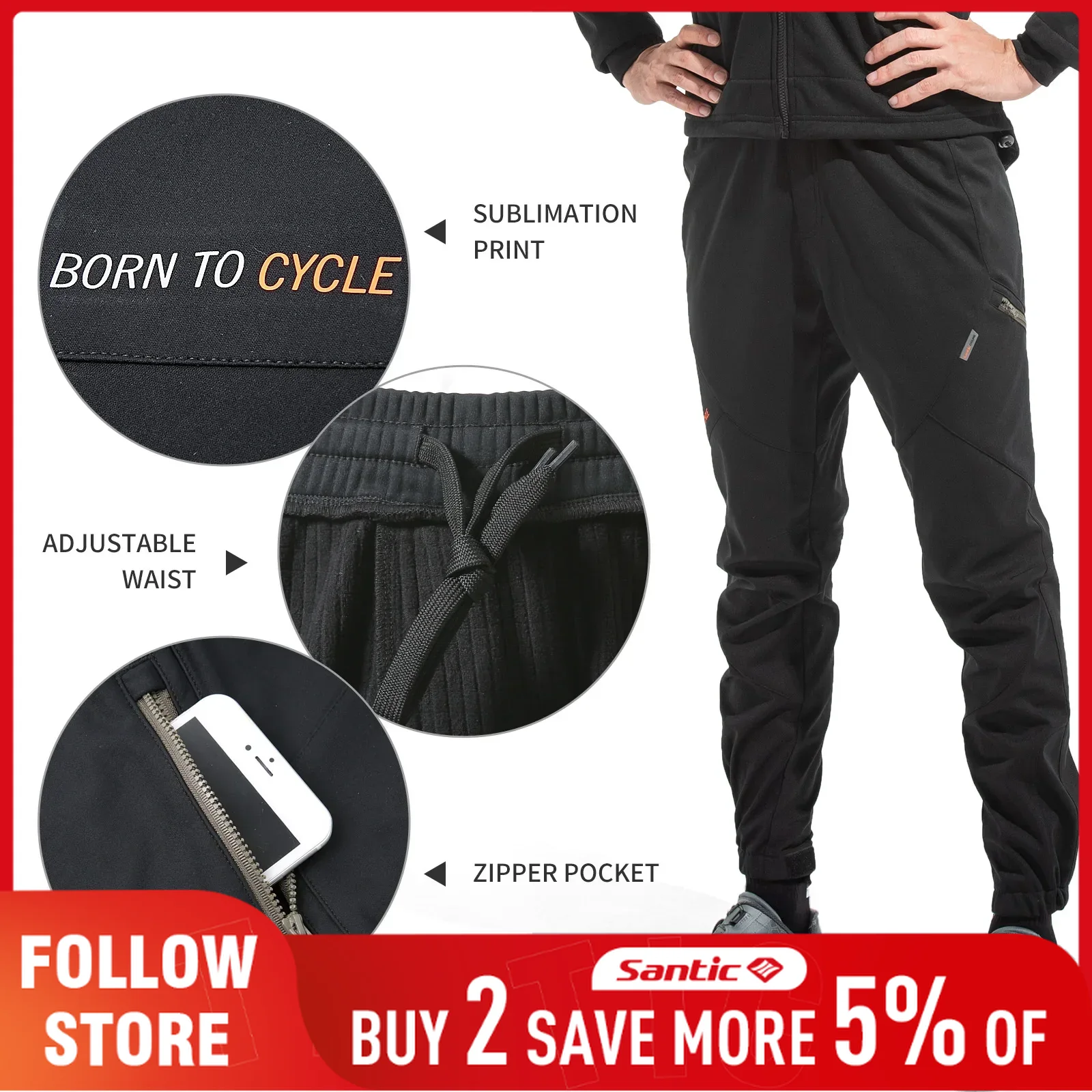 Cycling Commute Pants - Pantaloni da ciclismo casual Santic da