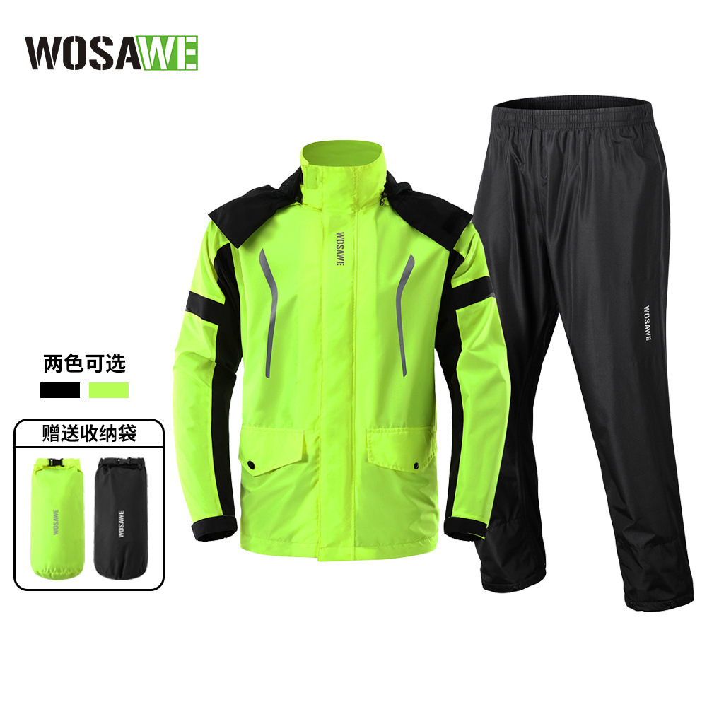 Cycling Rain Jacket Commute - WOSAWE Completo Antipioggia da Ciclismo per