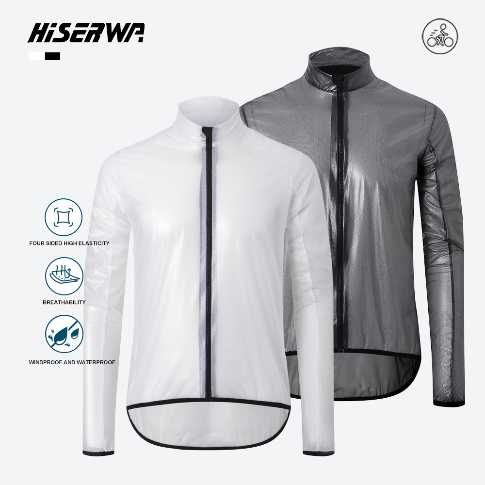 Cycling Rain Jacket Commute - Giacca Antipioggia Ultraleggera Hiserwa per Ciclismo,