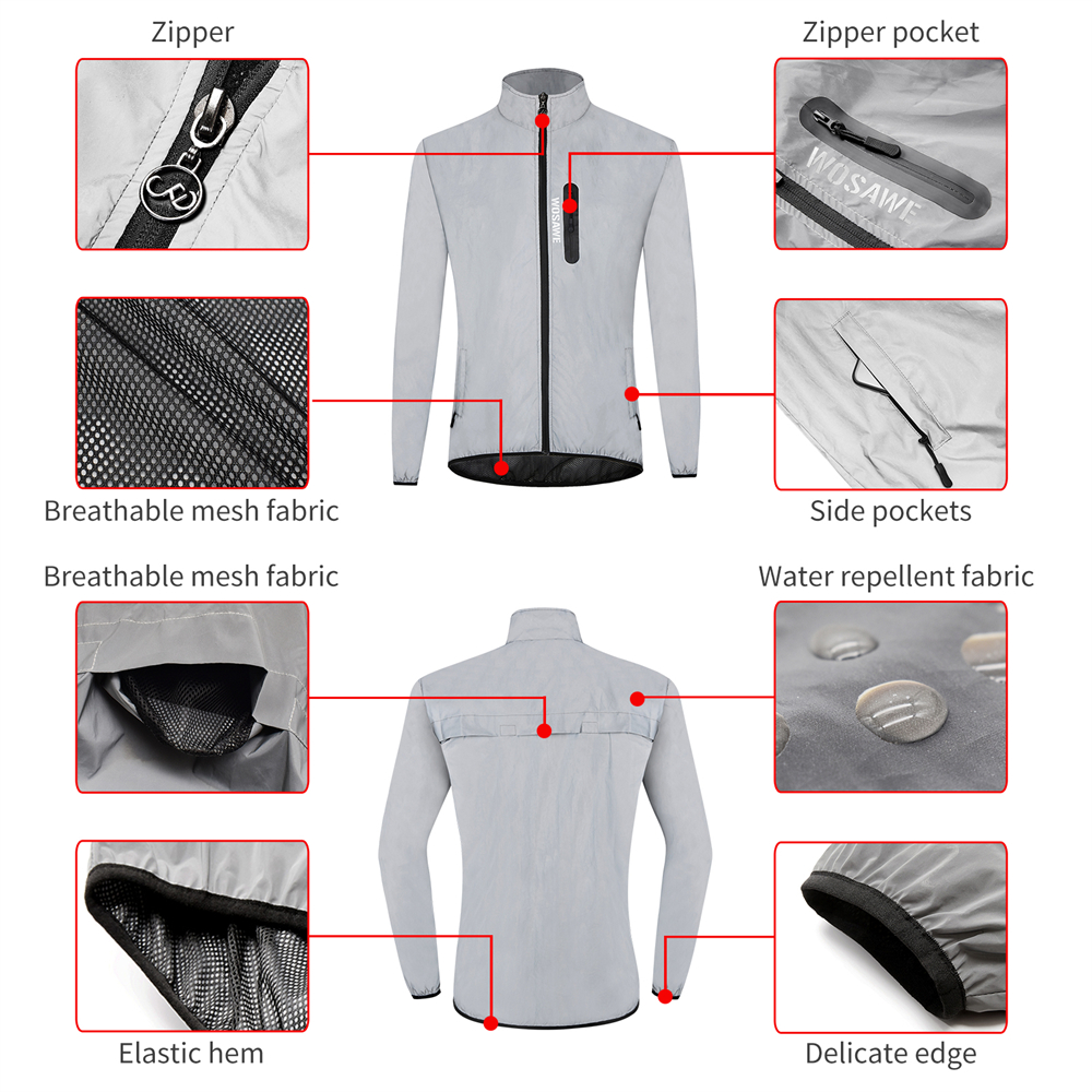 WOSAWE Giacca da uomo completa - Cycling Rain Jacket Commute recensione e prezzo