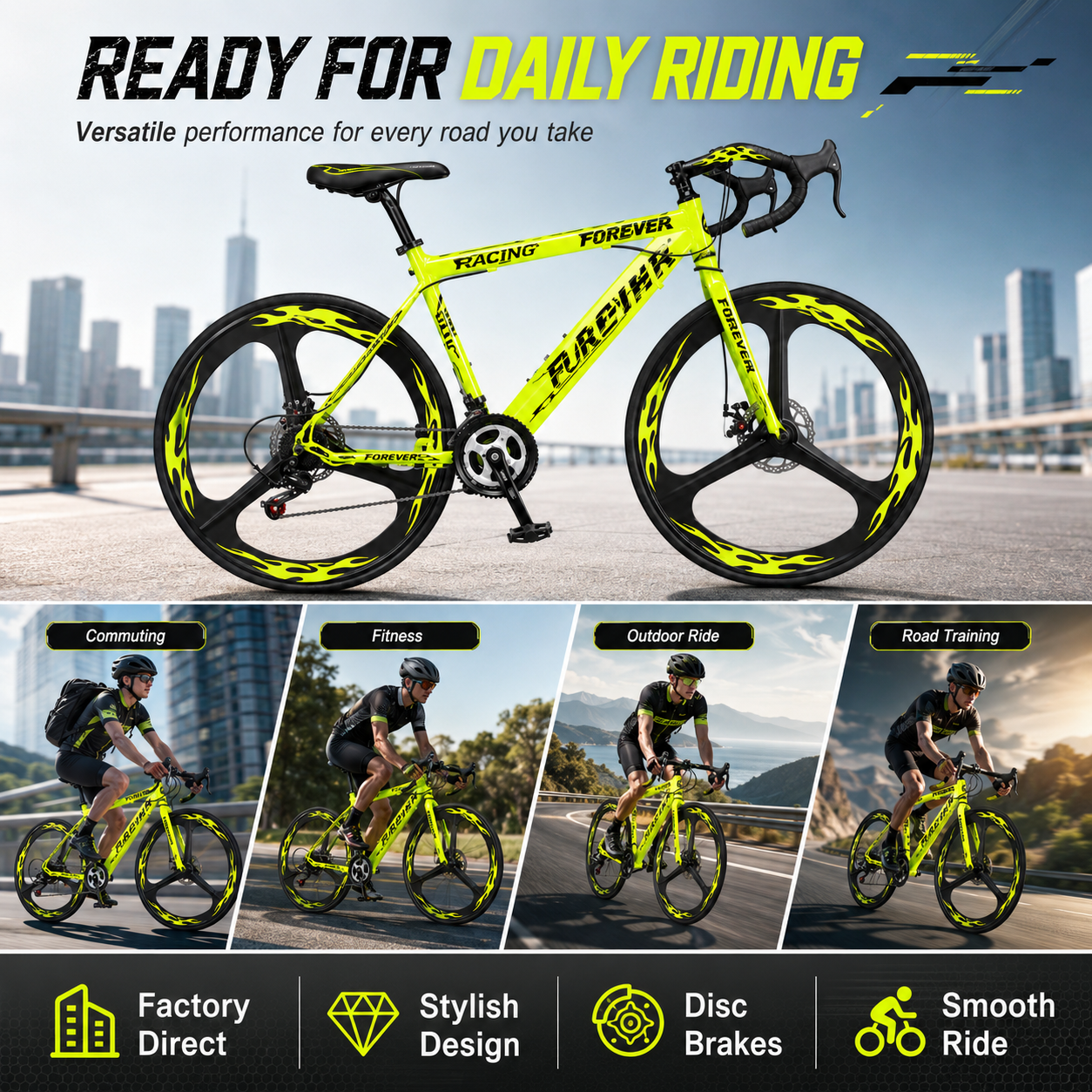 Bicicletta da Strada 700C a 24 - Cycling Commute Speed recensione e prezzo