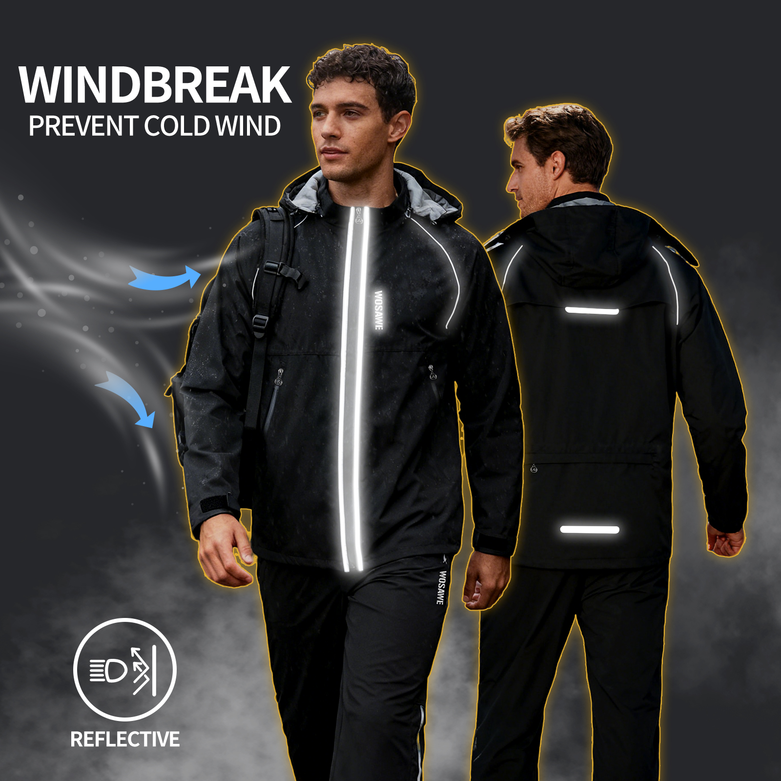 WOSAWE Giacca antipioggia rifl - Cycling Rain Jacket Commute recensione e prezzo