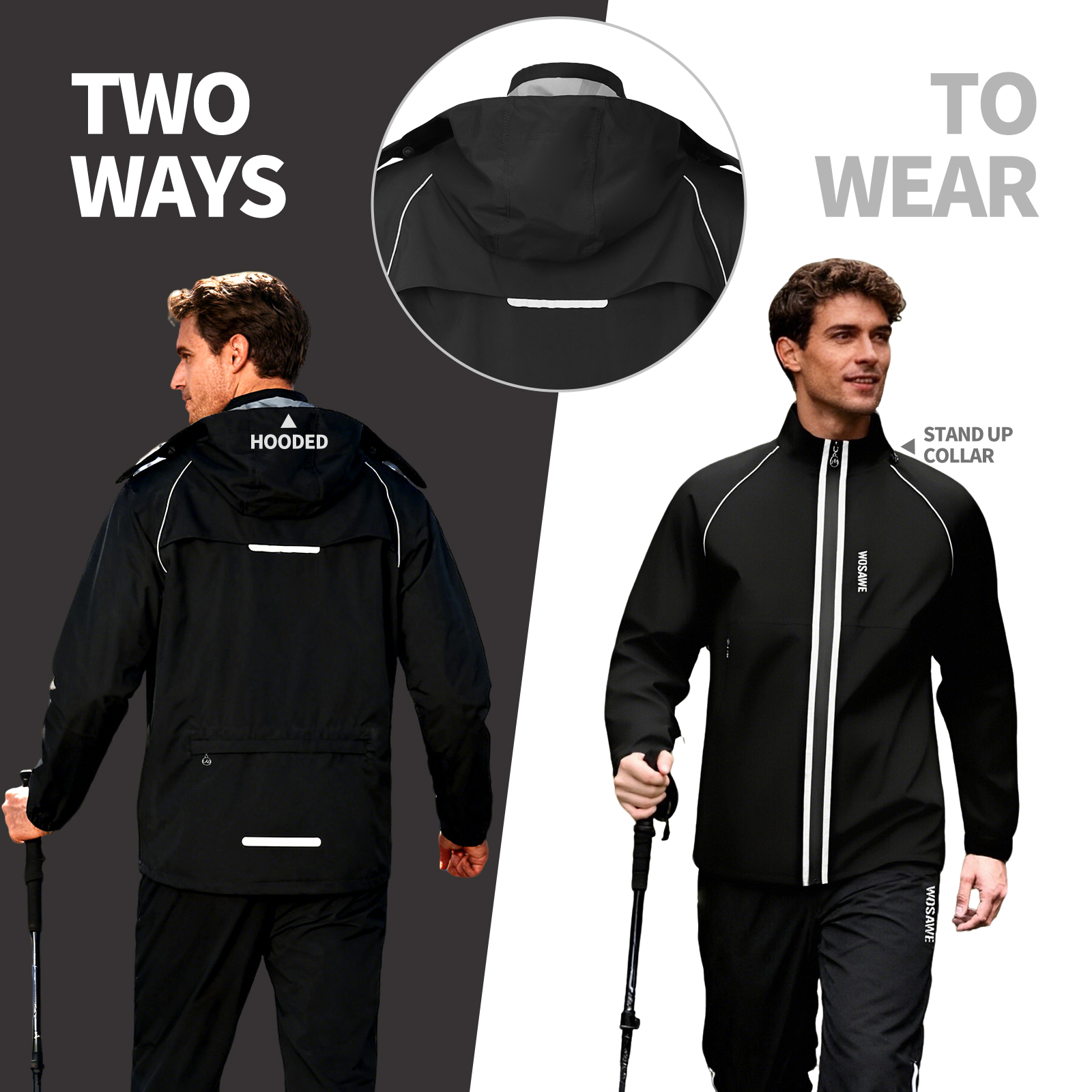 WOSAWE Giacca antipioggia rifl - Cycling Rain Jacket Commute recensione e prezzo